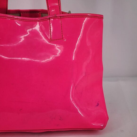 See by Chloe Neon Pink Patent Leather Tote Bag with Hanging Pouch - Picture 14 of 16